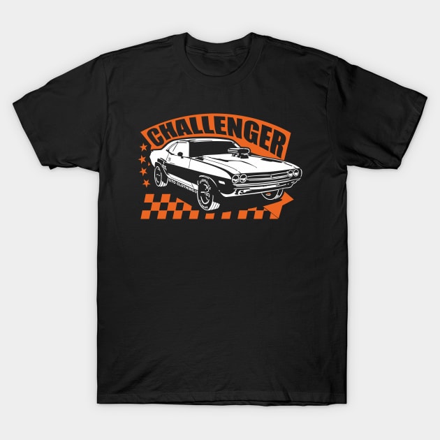 Dodge Challenger Car T-Shirt by VEKTORKITA